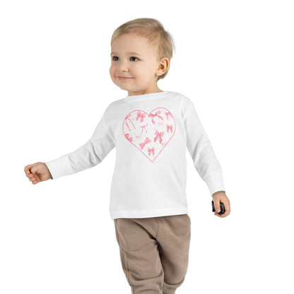 Sweetheart Bows - Toddler Long Sleeve Tee