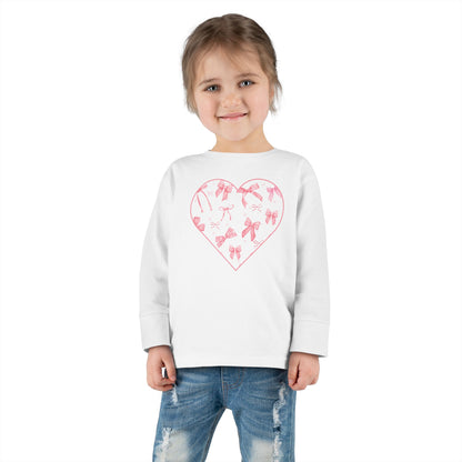 Sweetheart Bows - Toddler Long Sleeve Tee